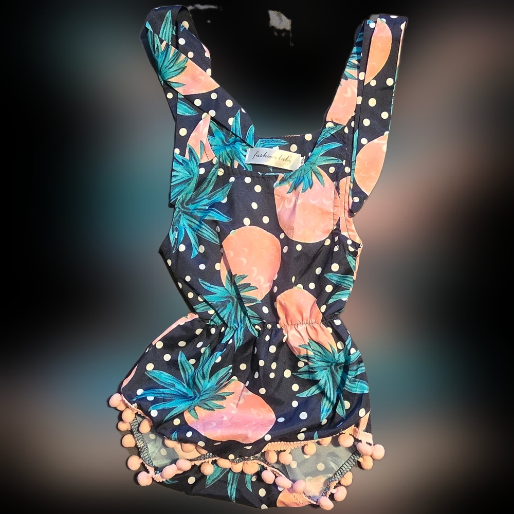 Floral Polka Dot Baby Romper